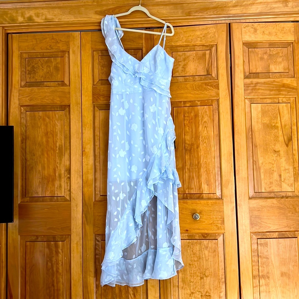 Blue asymmetrical garden dress